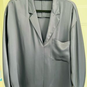 sleek popover blouse in knockout silk